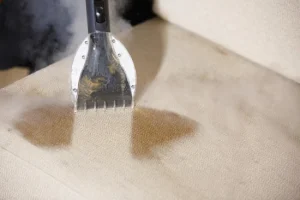 cleaning a sofa with a steam cleaner with suction function